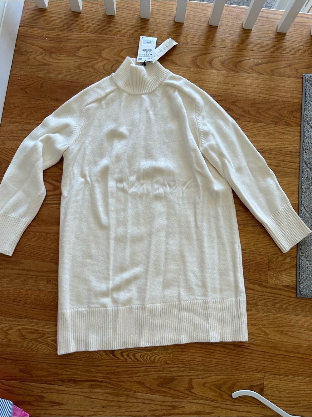 Zara Cream Turtleneck Sweater Dress